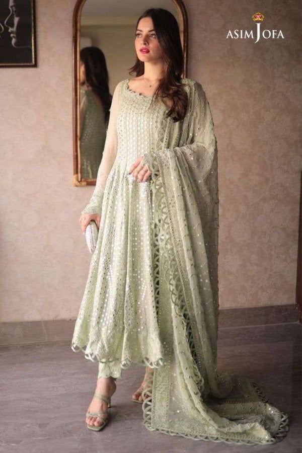 Asim Jofa Embroidered Chiffon Wedding Collection Replica