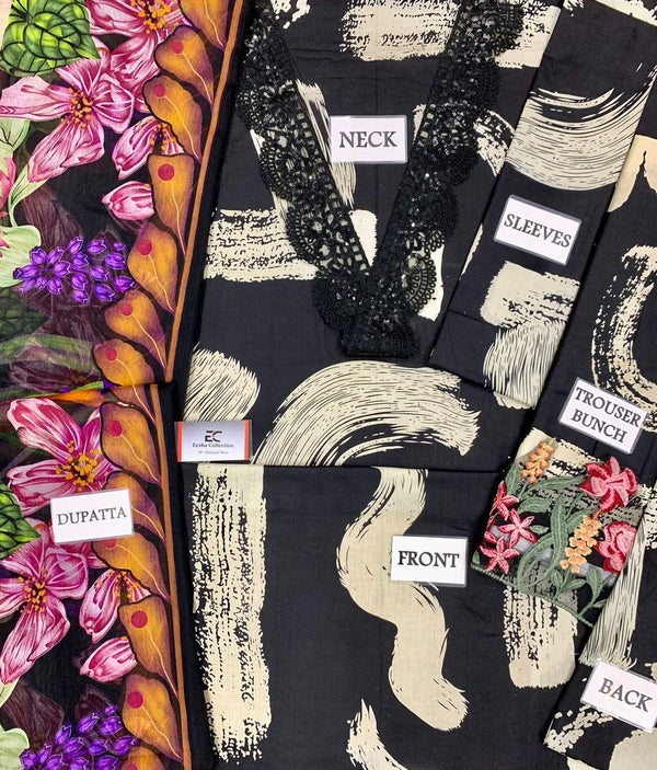 Maria B Mprint Black Printed Lawn Collection Replica