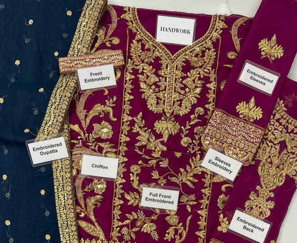 Asim Jofa Chiffon Collection Replica