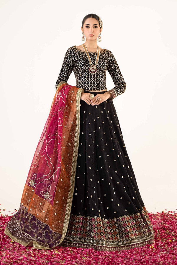 Maria B Black Chiffon Bridal Collection Replica