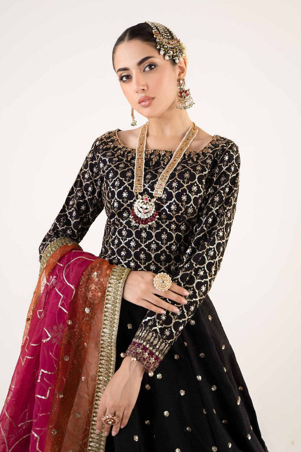 Maria B Black Chiffon Bridal Collection Replica