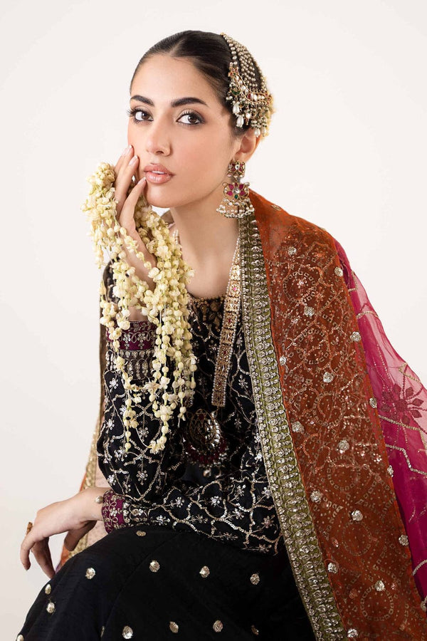 Maria B Black Chiffon Bridal Collection Replica