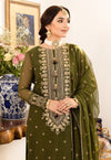 Asim Jofa Olive Chiffon Formal Collection Replica