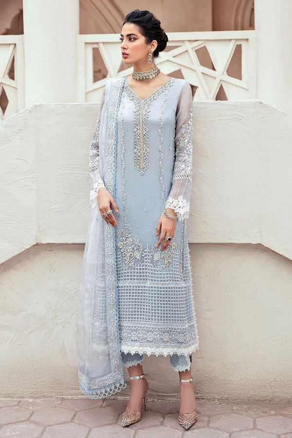 Mushq Sky Blue Organza Collection Replica