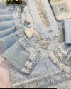Mushq Sky Blue Organza Collection Replica