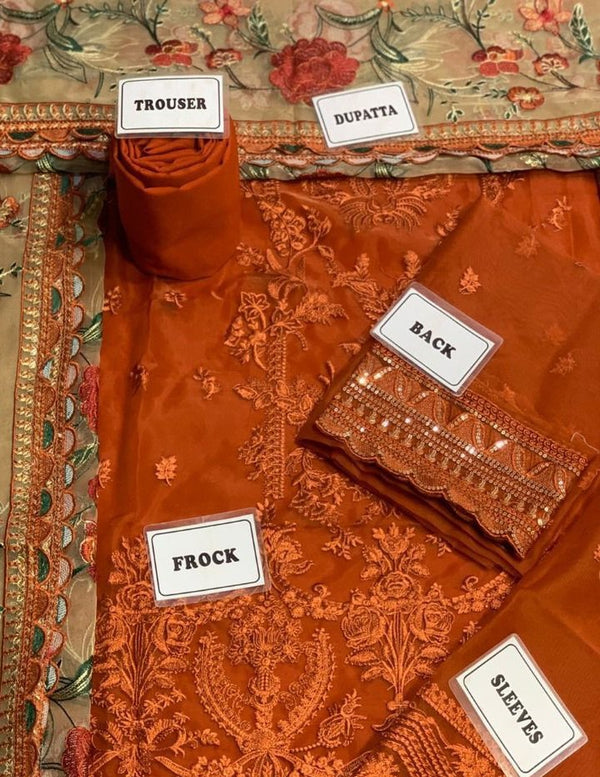 Jazmin Orange Organza Collection Replica