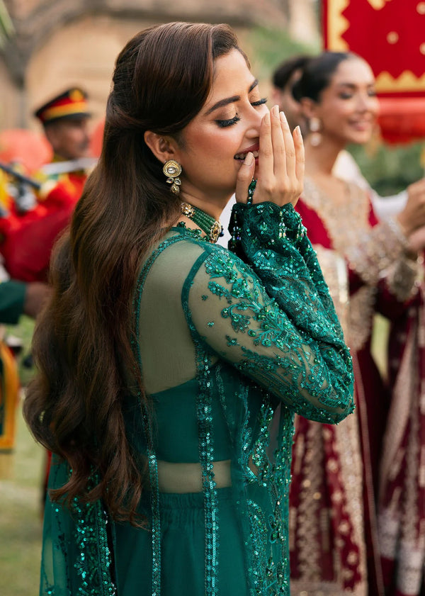 Kanwal Malik | Bottle Green - Net Collection Replica