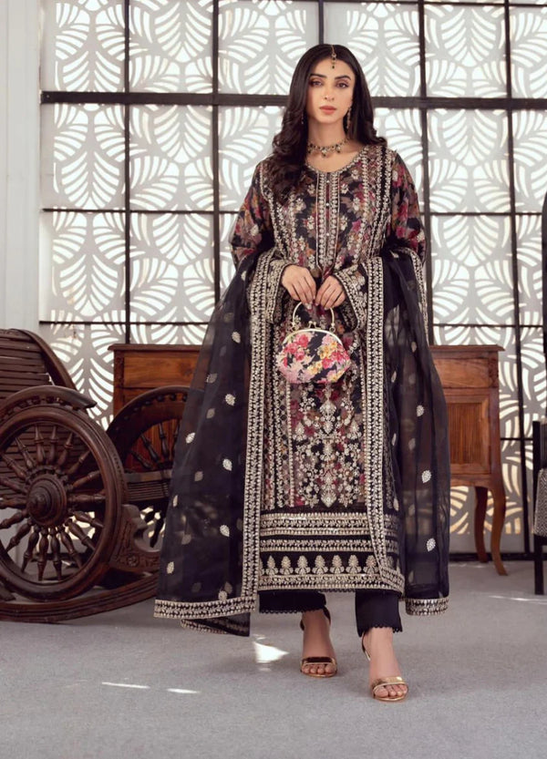 Tawwakal | Dark Purple - Semi-Stitched Organza Collection Replica