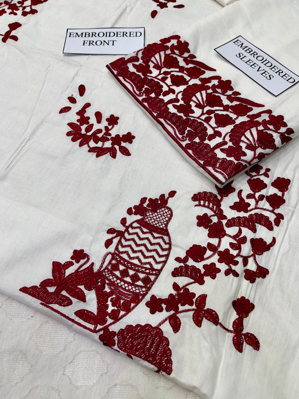 Jazmin White Printed Lawn Collection Replica