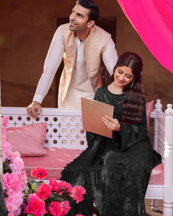 Kanwal Malik | Black - Net Collection Replica