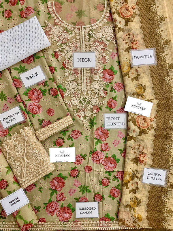 Baroque | Beige - Lawn Collection 2025 Replica