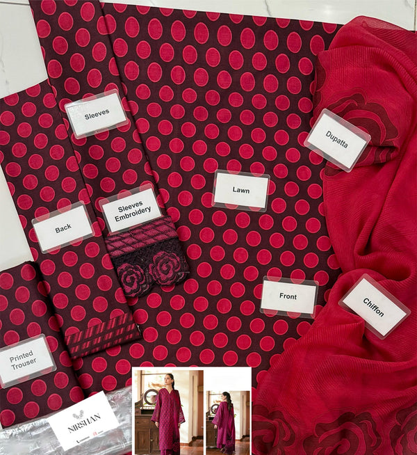 Baroque | Hot Pink - Luxury Lawn Collection Replica