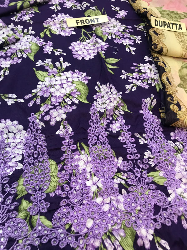Maria B | Purple - 3 Piece Chikankari Lawn Collection Replica
