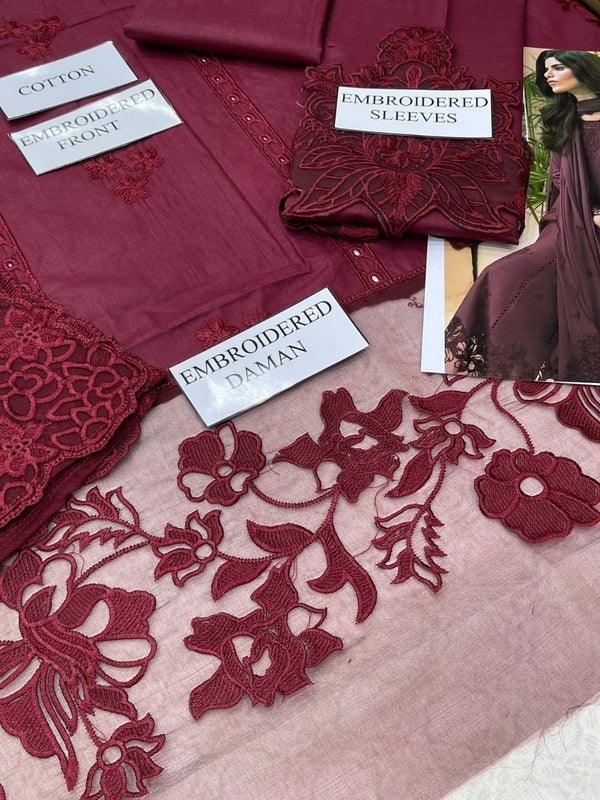 Azure | Maroon - Lawn Collection Replica