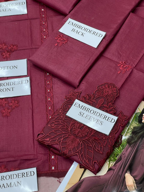 Azure | Maroon - Lawn Collection Replica