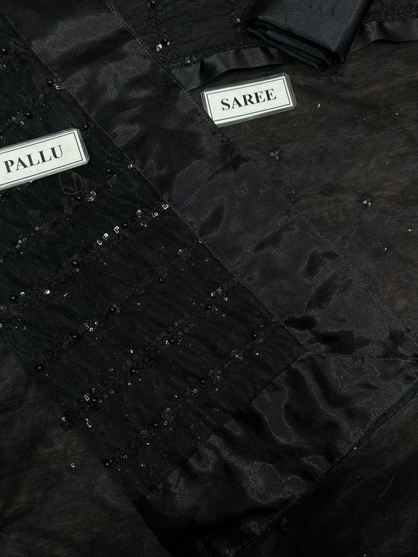 Maria B | Black - Net Saree Collection Replica