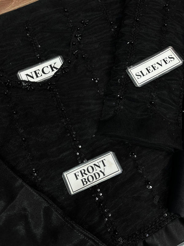 Maria B | Black - Net Saree Collection Replica