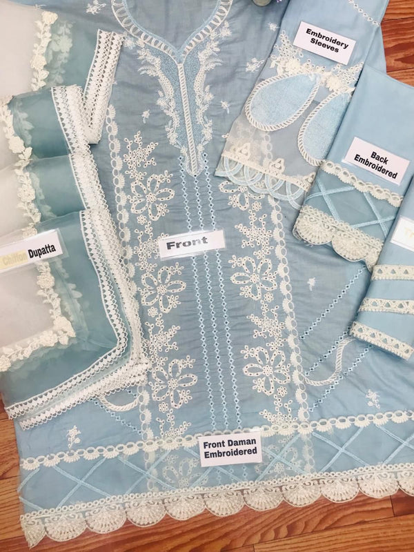 Qalamkar | Sky Blue - Cotton Collection Replica