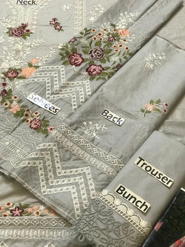 Anus Abrar | Grey - Lawn Collection Replica