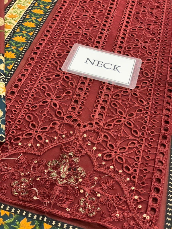 Maria B | Maroon - Lawn & Chiffon Collection