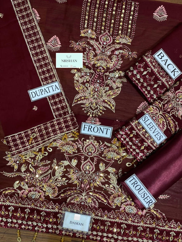 Alizeh | Maroon - Chiffon Collection Replica