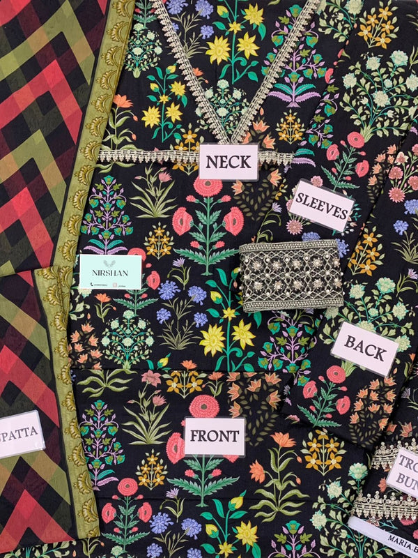 Maria B | Black Floral - Lawn Collection Replica