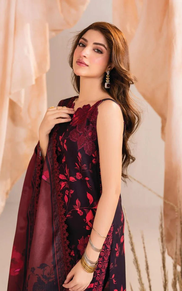 Asifa & Nabeel | Red and Black - Printed Lawn Collection Replica