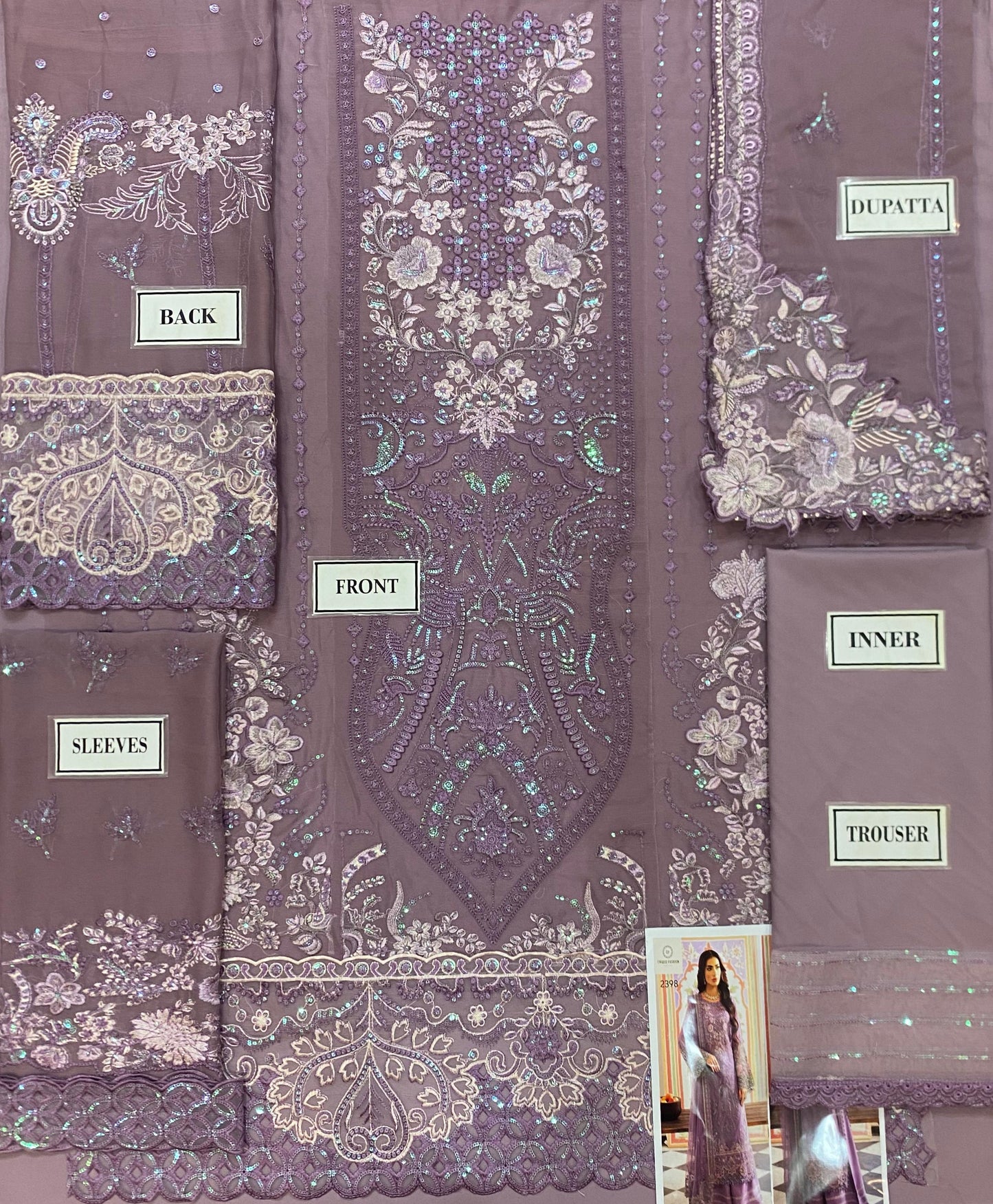 Ramsha | Lavender - Chiffon Collection Replica