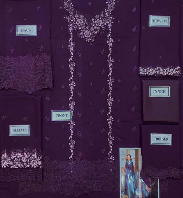 Azure | Burgundy - Bamber Pure Chiffon Collection Replica