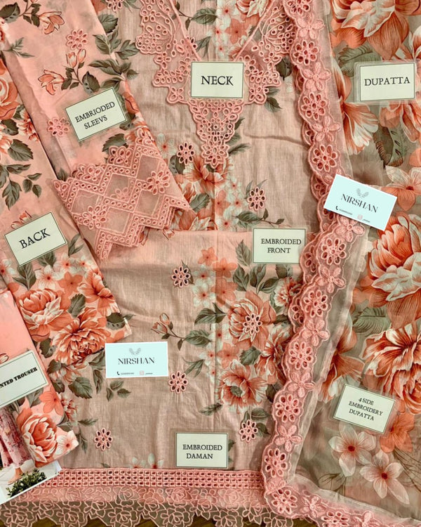 Iznik | Peach - Lawn & Chiffon Collection