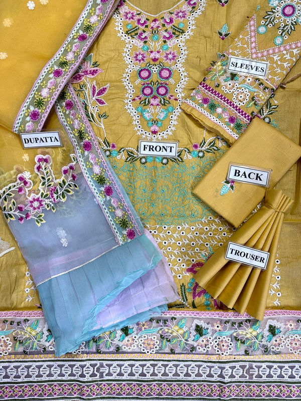 Ramsha | Yellow - Lawn & Cotton Collection Replica