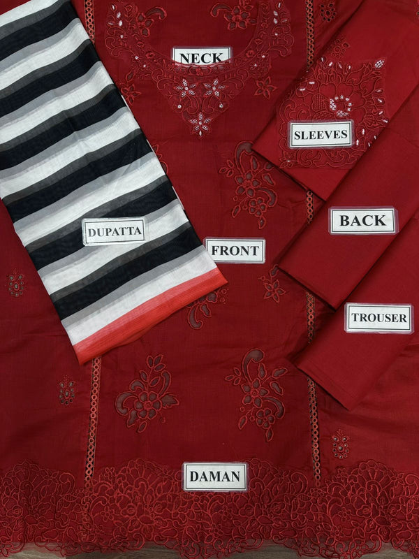 Sadia Asad | Red - Lawn & Cotton Collection Replica