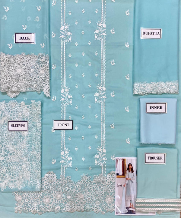 Azure | Sky Blue - Semi-Pure Chiffon Collection Replica