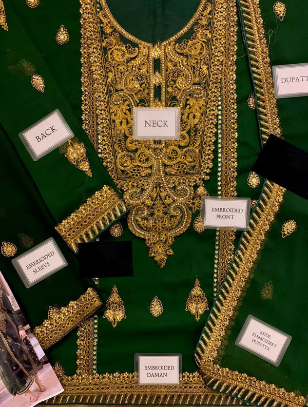 Asim Jofa | Green - Chiffon Collection Replica