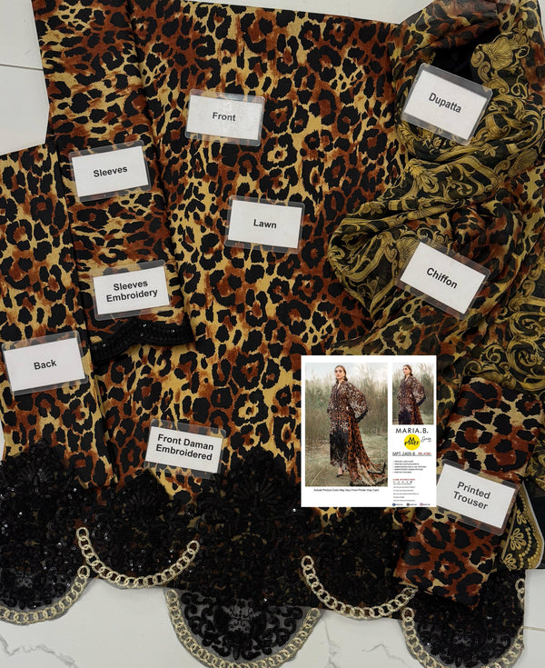 Maria B | Brown - Lawn & Chiffon Collection Replica