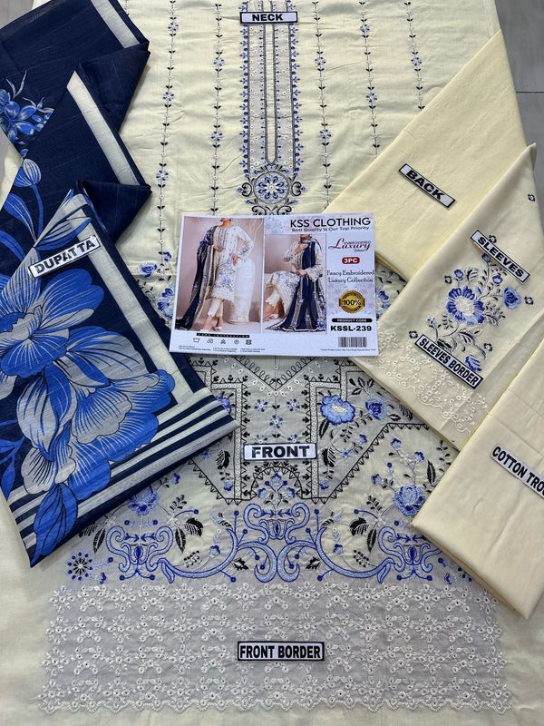 Tawakkal | White - Lawn & Digital Organza Collection Replica