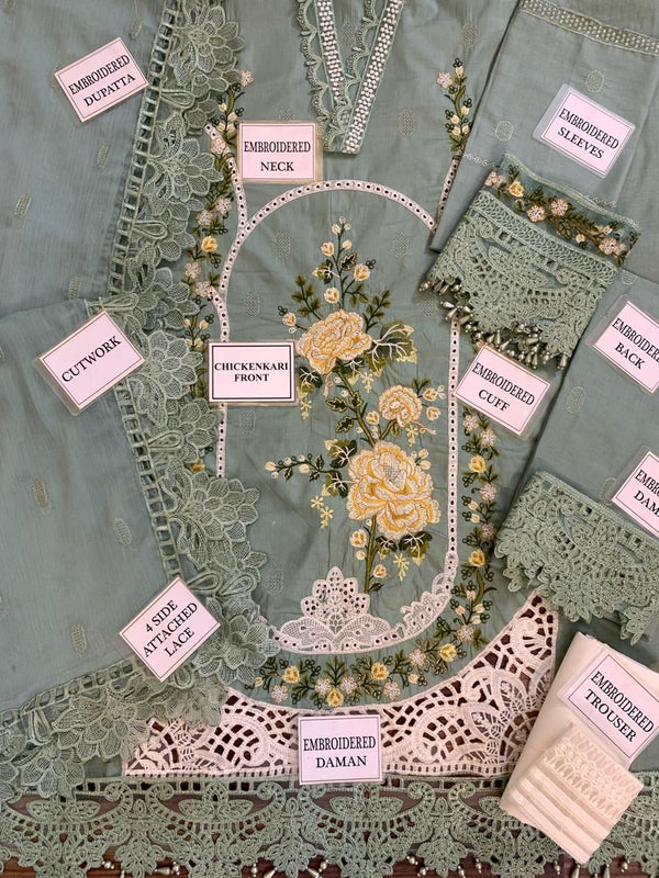 Maria B | Pastel Green - Lawn Collection Replica