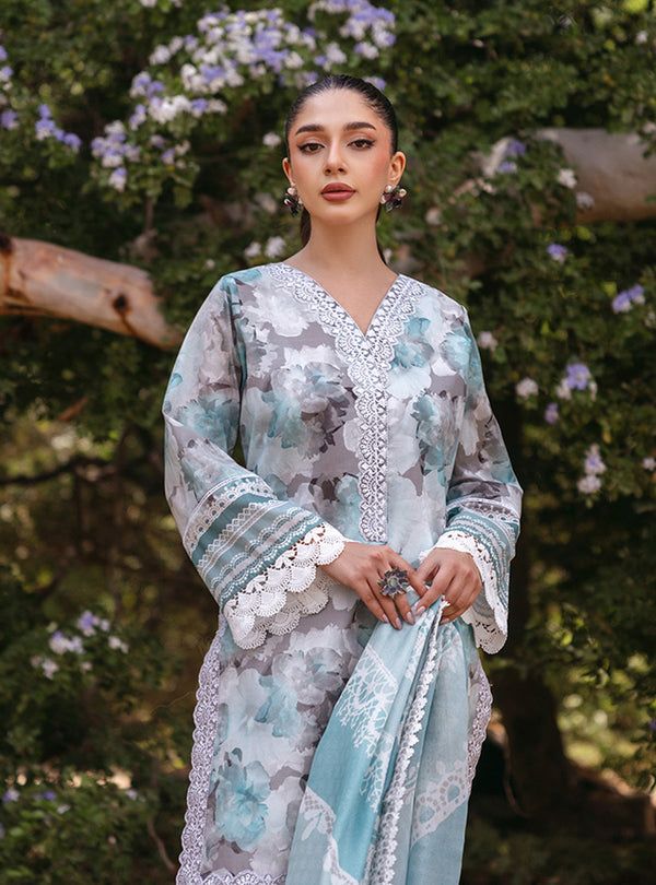 Zainab Chottani | Sky Blue & White - Lawn Collection Replica