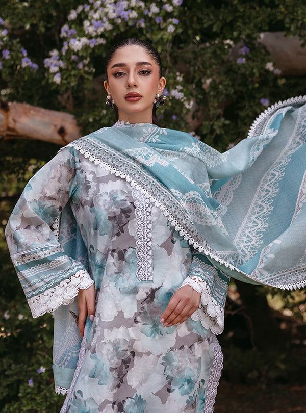 Zainab Chottani | Sky Blue & White - Lawn Collection Replica