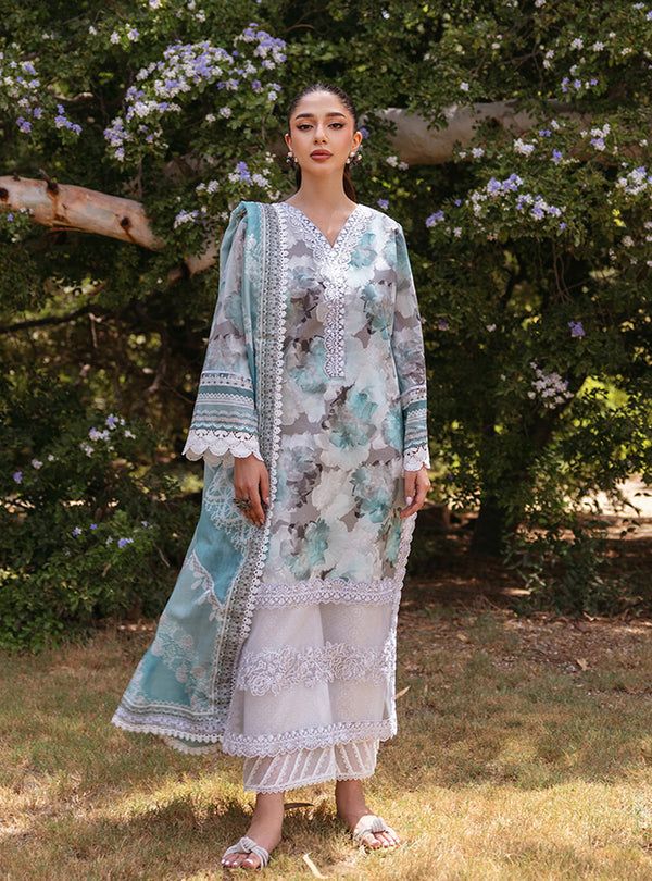 Zainab Chottani | Sky Blue & White - Lawn Collection Replica