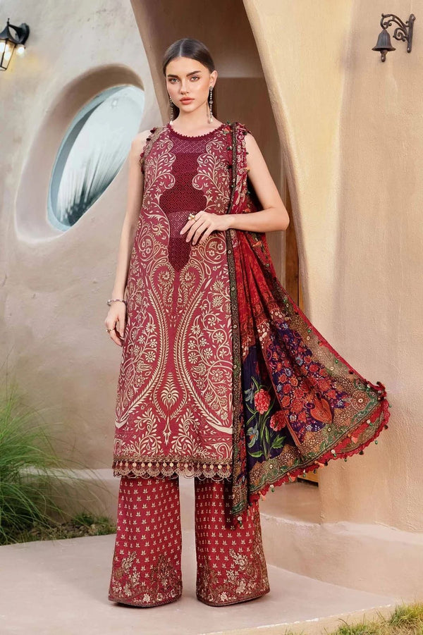 Maria B | Maroon - Printed Lawn Collection Replica