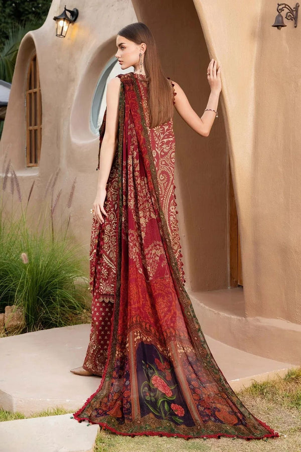 Maria B | Maroon - Printed Lawn Collection Replica