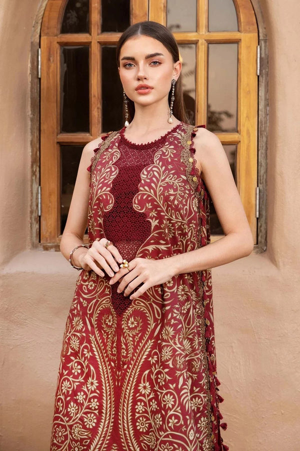 Maria B | Maroon - Printed Lawn Collection Replica