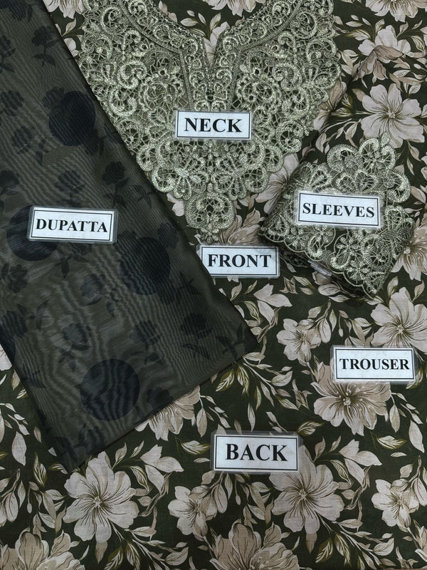 Baroque | Green - Digital Printed Lawn Collection Replica