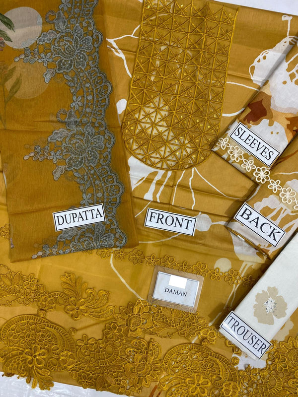 Asifa & Nabeel | Mustard - Lawn Collection Replica