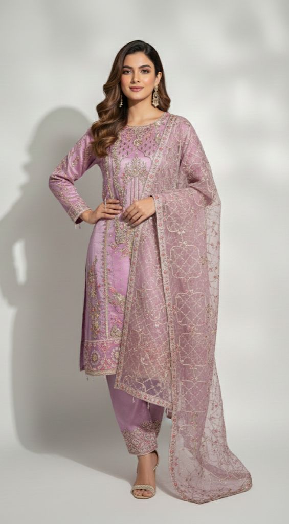 SOFT VIOLET ORGANZA 3PC