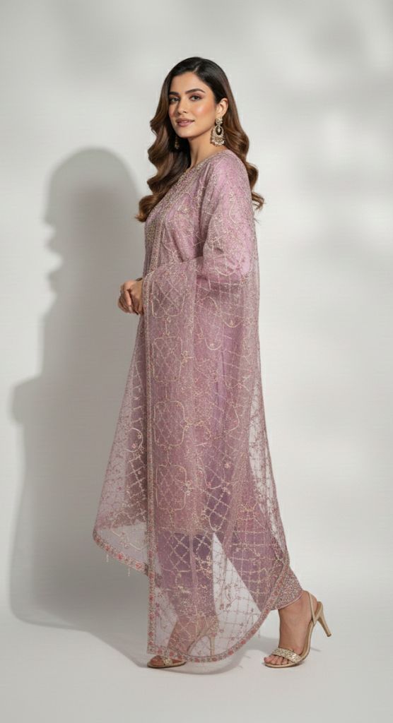 SOFT VIOLET ORGANZA 3PC