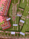 Ayeza Khan Olive Luxury Lawn Collection Replica