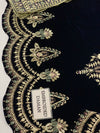Afrozeh Navy Blue Velvet Formal Collection Replica