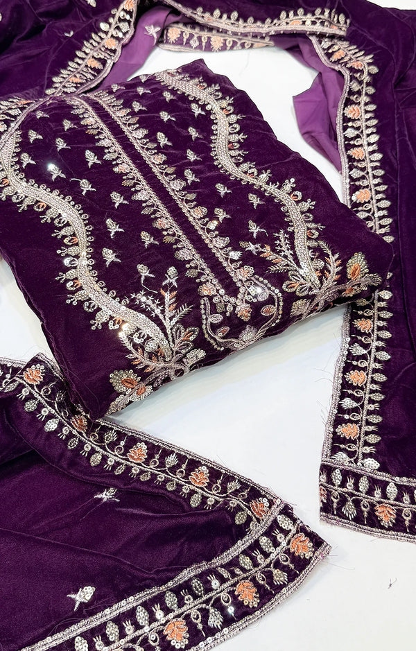 Batik Velvet 3Pc Purple